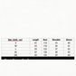 Size chart for clothing with measurements in centimeters
