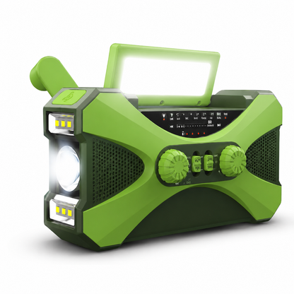 Solar Hand Crank Emergency Radio with Flashlight & Power Bank