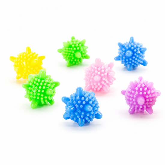 Colorful spiky balls on a white background