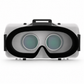 Black and gray virtual reality headset on a white background