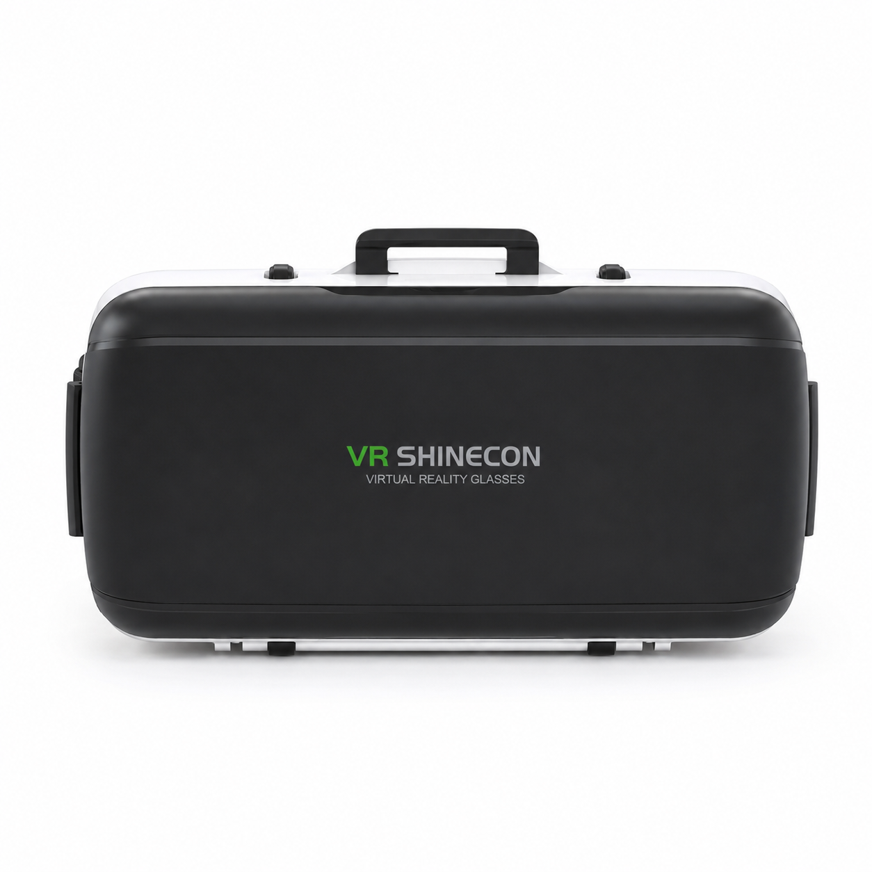 Black VR Shinecon virtual reality glasses case on a white background