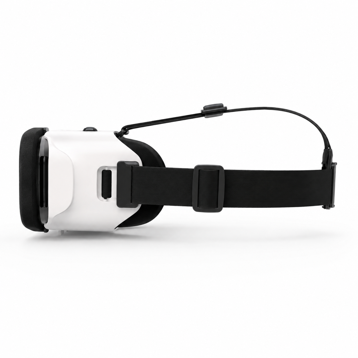 Black and white VR headset on a white background