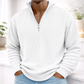 White Men’s Corduroy Stand-Collar Zip Sweatshirt