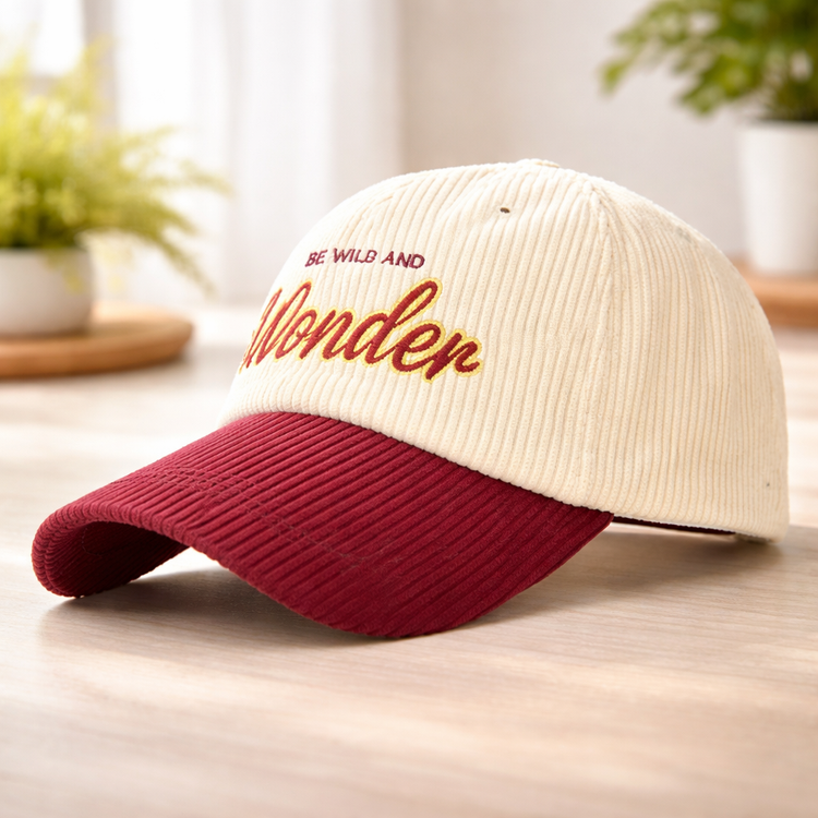 White and red cap with &
