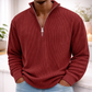 Wine Men’s Corduroy Stand-Collar Zip Sweatshirt