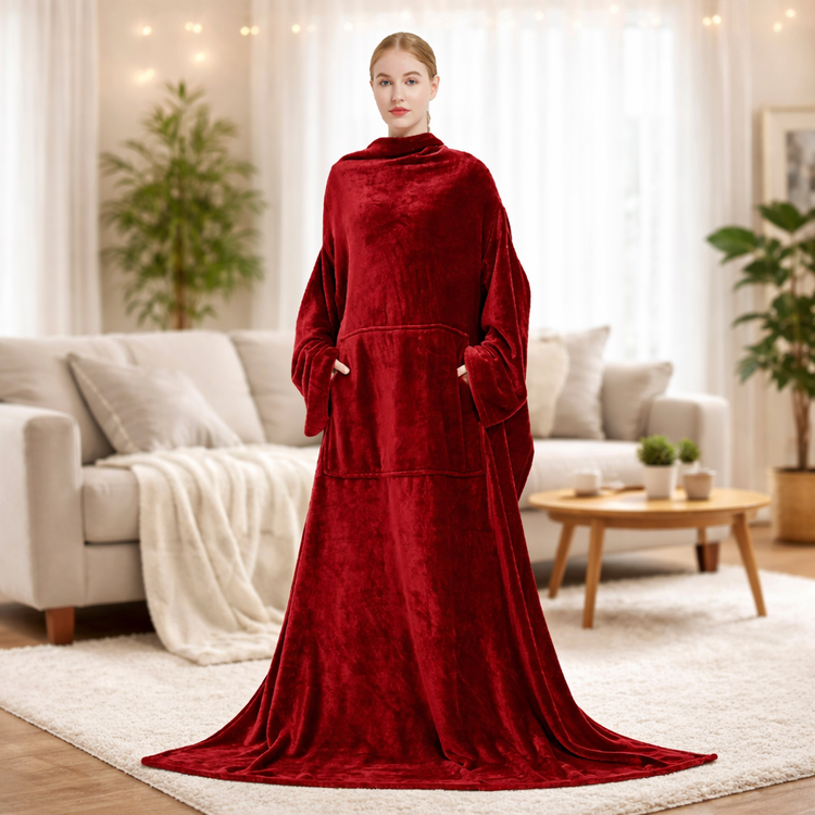 Wine Red Cozy Robes In Sleepwear & Loungewear