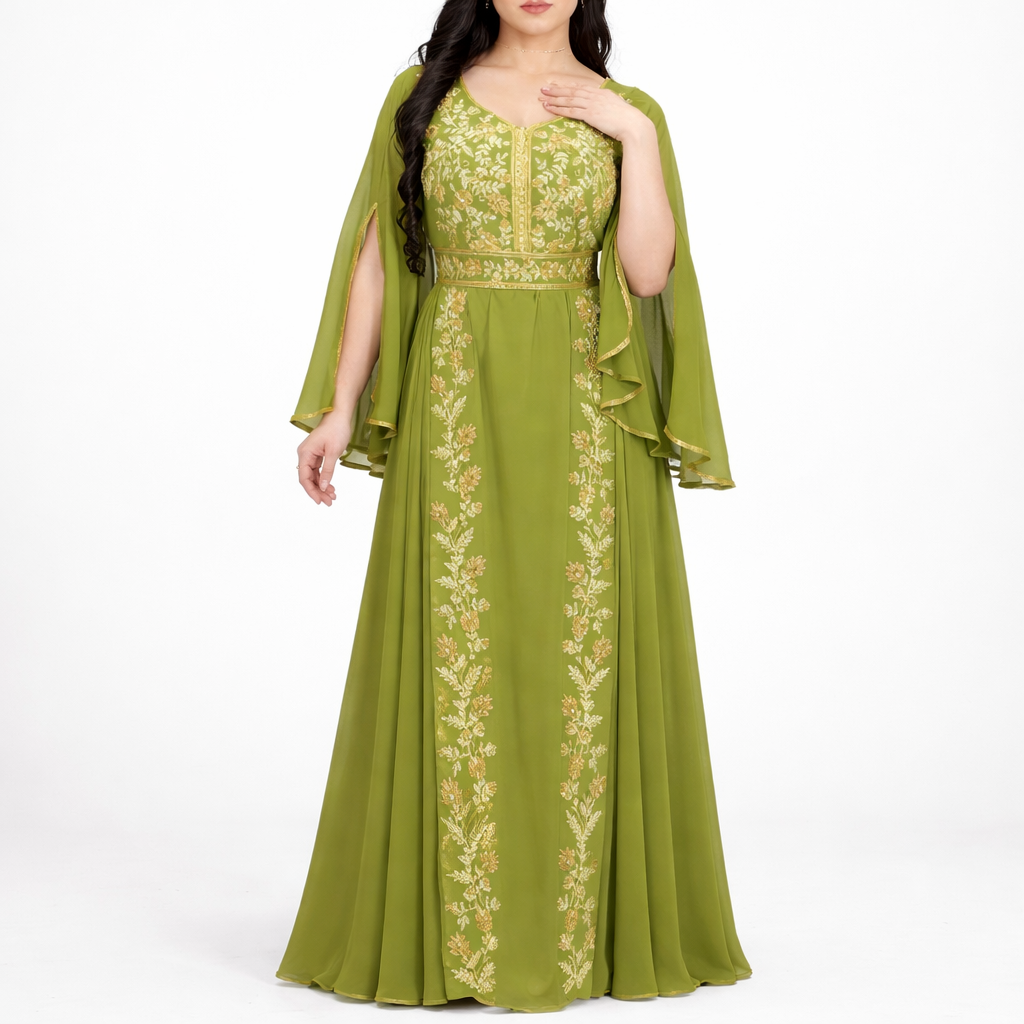 Women’s New Middle East Embroidered Tawny Robe