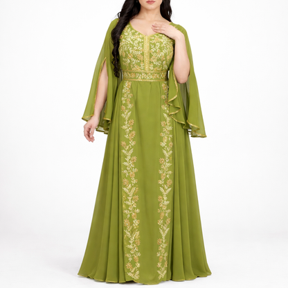 Women’s New Middle East Embroidered Tawny Robe