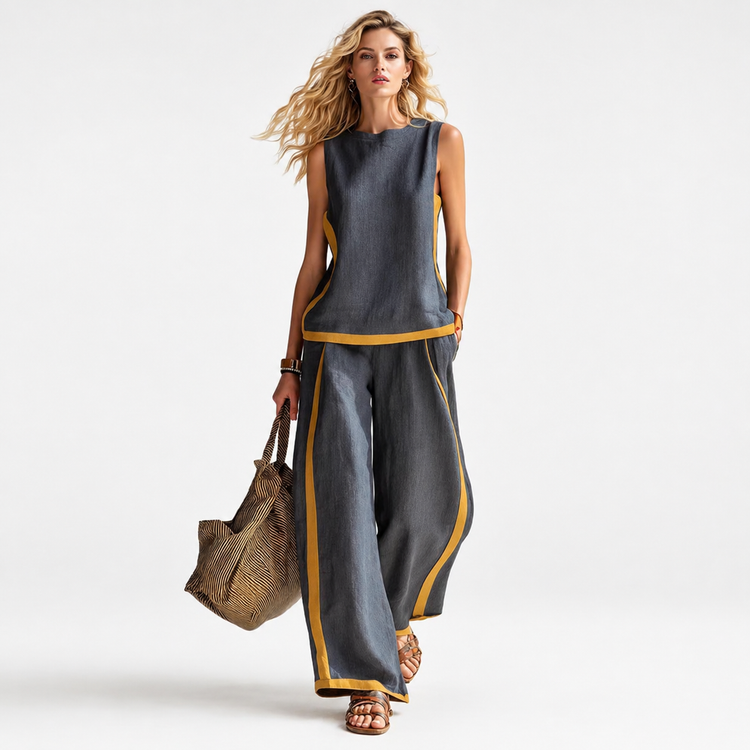 Women’s Two-Piece Outfit | Loose Pants With Sleeveless Top