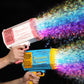 LED Rocket Bubble Toy Gun for Kids