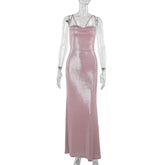 Slim Fit Camisole Gown Dress Women Pink