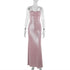 Slim Fit Camisole Gown Dress Women Pink