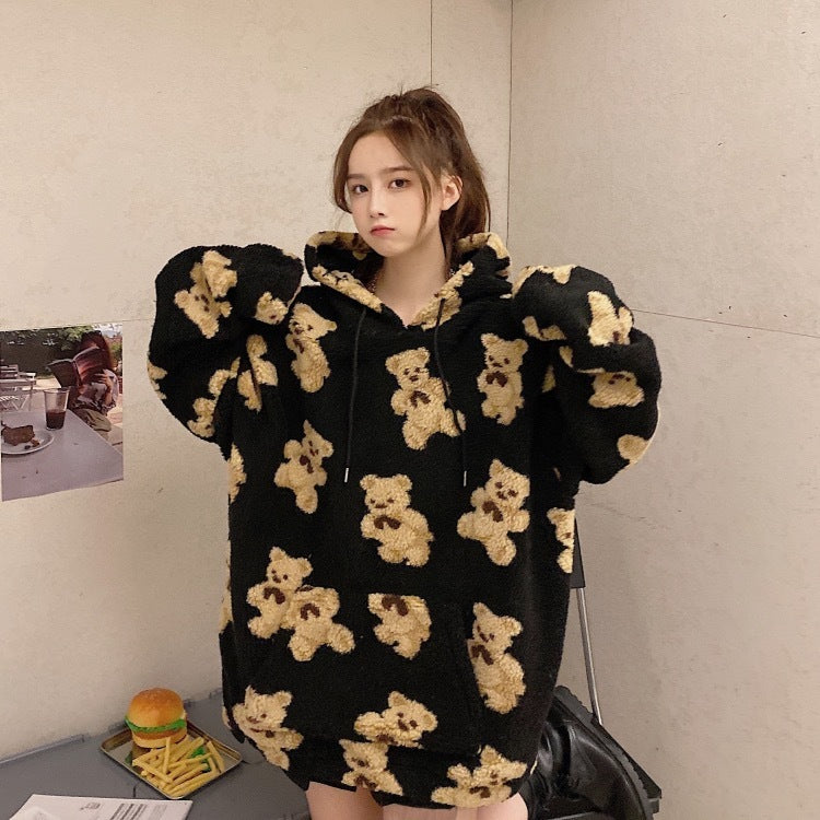 Women Winter Padded Hooded Clothes Trendy Black
