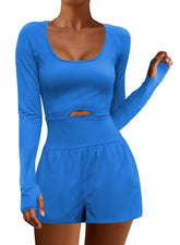 Outdoor Sports Jumpsuit Yoga Clothes For Women Blue