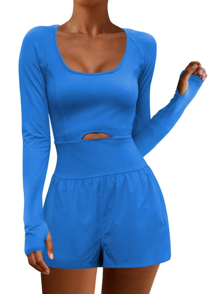 Outdoor Sports Jumpsuit Yoga Clothes For Women Blue