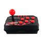 joystick with red buttons and character in background
