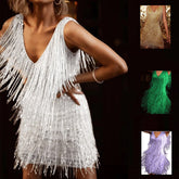 Tassel Elegant Deep V Camisole Gown Dress For Women