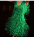 Tassel Elegant Deep V Camisole Gown Dress For Women Green