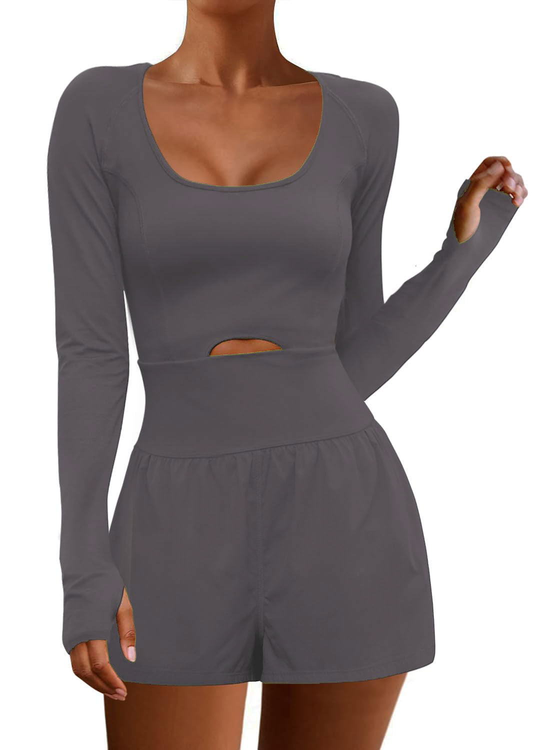 Outdoor Sports Jumpsuit Yoga Clothes For Women Gray