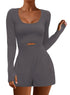 Outdoor Sports Jumpsuit Yoga Clothes For Women Gray