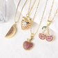 Fruit Strawberry Cherry Pendant Necklace Jewelry For Women - Esdeepee