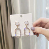 Tassel Jewelry Full Diamond Exaggerated Earrings For Women Gold