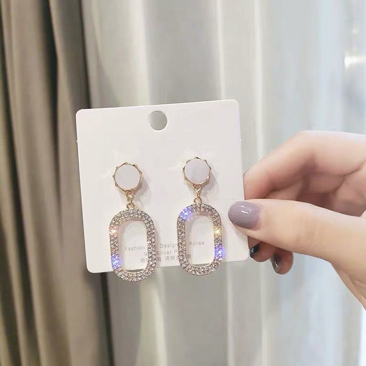Tassel Jewelry Full Diamond Exaggerated Earrings For Women Gold