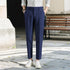 Korean Casual Ankle-length Suit Pants Men Blue