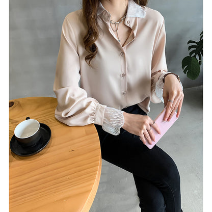 New Western-Style Lace Chiffon Shirt