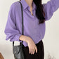 Loose Long-sleeved Solid Color Lapel Shirt
