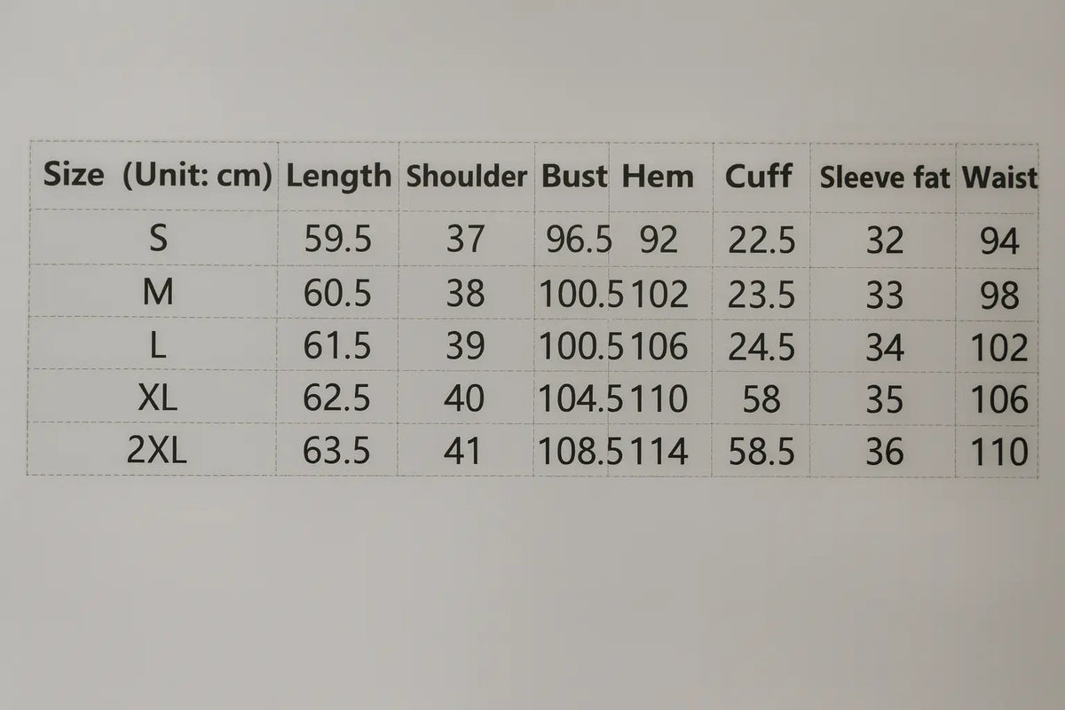 Size chart for women's retro blouse, displaying measurements in centimeters for s to 2xl