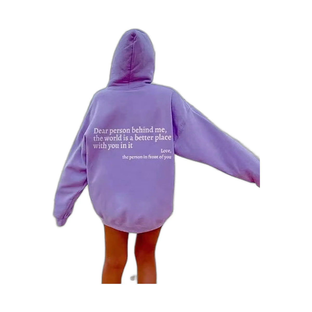 collage of people wearing hoodies with various colors and uplifting messages in different settings