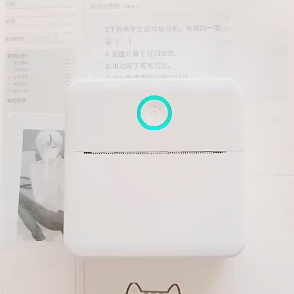 Video White Portable Student Thermal Printer 