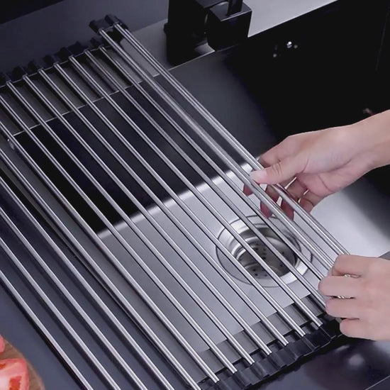 Foldable Over Sink Stainless Steel Drain Rack 06