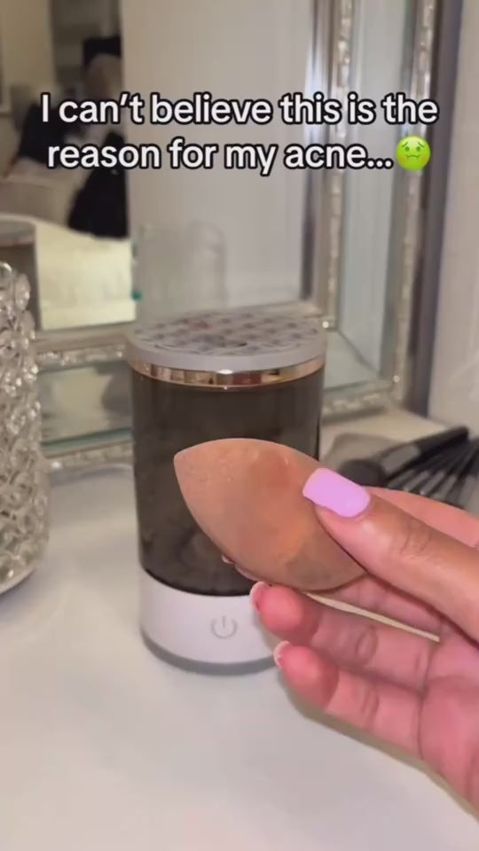 Brush cleaner with brushes inside on a marble surface HOW TO USE