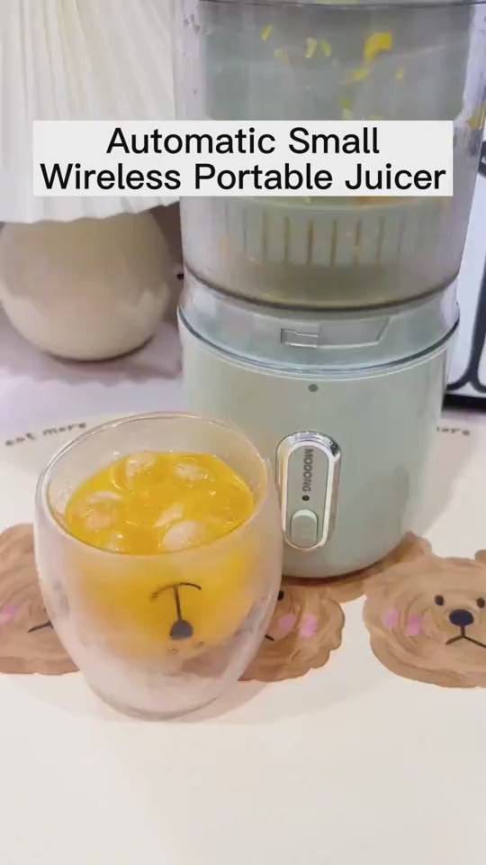 Person using a manual juicer to extract orange juice in a kitchen setting FRESH GREEN USAGE