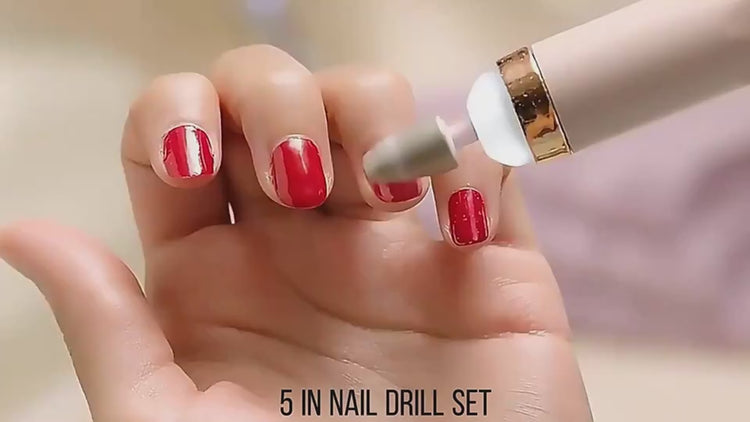Pink nail drill with attachments and cable on a soft surface PINK UNBOXING