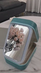 Green Portable Makeup Storage Box with LED Mirror