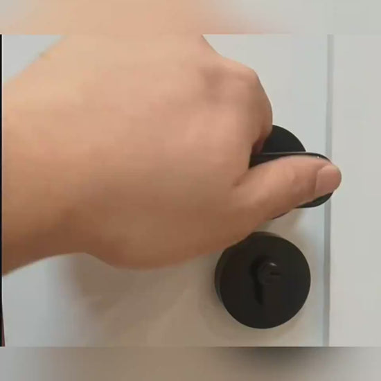 Black Smart door lock system with digital keypad and smartphone app